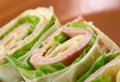 Healthy club sandwich pita bread roll Royalty Free Stock Photo