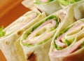 Healthy club sandwich pita bread roll Royalty Free Stock Photo