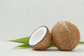 Healthy coconut, tropical, beauty spa concept - close up of coco