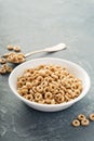 Healthy cold cereal in a white bowl Royalty Free Stock Photo