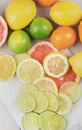 Healthy composition of lemon, lime, grapefruit and tangerine.