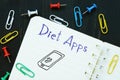 Healthy concept about diet apps with inscription on the page Royalty Free Stock Photo