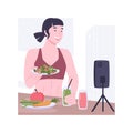 Healthy cooking blog isolated cartoon vector illustrations.