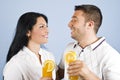 Healthy couple laughing together Royalty Free Stock Photo