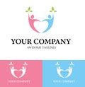 Healthy Couple Logo Design Template. Flat Style Design. Vector Illustration