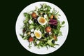 Healthy mediterranean salad with boiled egg Royalty Free Stock Photo