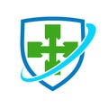 Healthy Cross Shield Protection Symbol Design