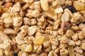 Healthy crunchy granola as background