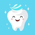 Healthy cute cartoon tooth character Royalty Free Stock Photo