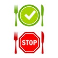 Healthy and danger food vector icon Royalty Free Stock Photo