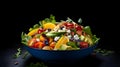 Salad with fruits and vegetables in a bowl