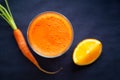 Healthy and  delicious homemade carrot juice Royalty Free Stock Photo