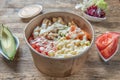 Meat poke bowl, with Chicken breast Royalty Free Stock Photo