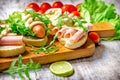 Healthy and delicious sandwiches - sandwich with ham Royalty Free Stock Photo
