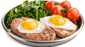 Healthy and delicious, a vibrant plate of eggs fresh salad for nutritious breakfast or brunch Royalty Free Stock Photo