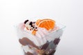 Healthy dessert with creamy yoghurt layered Royalty Free Stock Photo