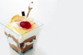 Healthy dessert with creamy yoghurt layered Royalty Free Stock Photo
