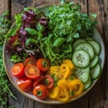 Healthy diet. Dinner calebration. Top - down view of table full of tasty vegetarian food