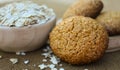 Oatmeal cookies healthy food for slenderness slim Royalty Free Stock Photo