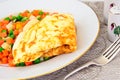 Healthy and Diet Food: Scrambled Eggs with Royalty Free Stock Photo