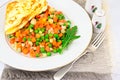 Healthy and Diet Food: Scrambled Eggs with Royalty Free Stock Photo