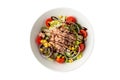 Healthy diet food tuna salad on white porcelain plate Royalty Free Stock Photo