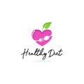 Healthy Diet Logo Template Vector on Isolated White Background