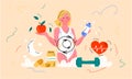Healthy female diet and metabolism concept