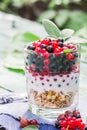 Healthy diet muesli colorful fresh fruit