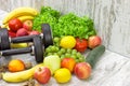 Healthy diet and sports activity to a healthy life Royalty Free Stock Photo