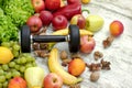 Concept of healthy lifestyle - healthy eating and and sports activity for your healthy leaving Royalty Free Stock Photo