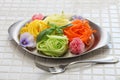 Healthy diet vegetable noodles salad