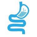 Healthy digestion logo. stomach icon on white background. human stomach and gastrointestinal system. flat style