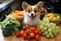 healthy dog with a carrot Royalty Free Stock Photo