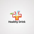 Healthy drink logo vector, icon, element, and template Royalty Free Stock Photo