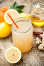 Healthy drink made of lemon, cinammon, ginger and honey Royalty Free Stock Photo