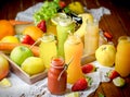 Healthy drinks - fresh juice and smoothie