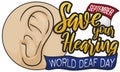 Healthy Ear Promoting Care and Awareness during World Deaf Day, Vector Illustration