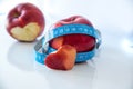 Healthy eating apple with heart shaped