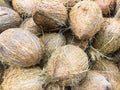 Healthy Eating: Assembled mature coconuts background