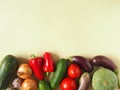 Healthy eating background. Food photography different fruits and vegetables isolated white background Royalty Free Stock Photo