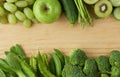 Healthy eating background. Various of green fruits and vegetable