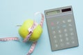 Healthy eating concept - calculate daily nutrition intake Royalty Free Stock Photo