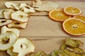 Healthy Eating. Healthy food. Lozenges, dried oranges, kiwis, pears.