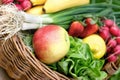 Healthy eating, fresh organic vegetarian food - fruit and vegetable Royalty Free Stock Photo