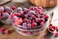 Healthy eating. Frozen berries in a bowl. Assorted berries. Vitamins. Vegetarian, vegan. Summer food. Useful, proper nutrition. Royalty Free Stock Photo