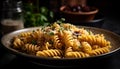 Healthy eating with a gourmet twist: Italian pasta bowl lunch generated by AI