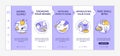 Healthy eating habits onboarding vector template. Engaging senses, appreciating food, taking small bites. Responsive