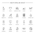 Healthy eating icon set Royalty Free Stock Photo