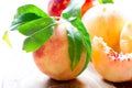 Healthy eating - juicy and healthy organic peach
